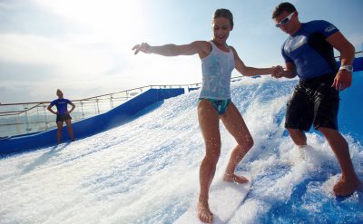 caribbean royal cruise flowrider cruises ships things seas port canaveral international which amazing transatlantic charity surfboard surfing oasis woman terminal